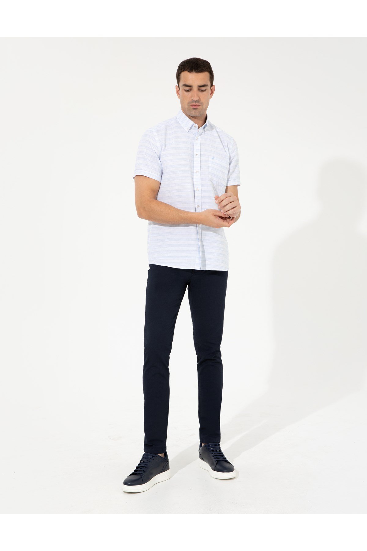 Lacivert Slim Fit Kanvas Pantolon 50251460-VR033