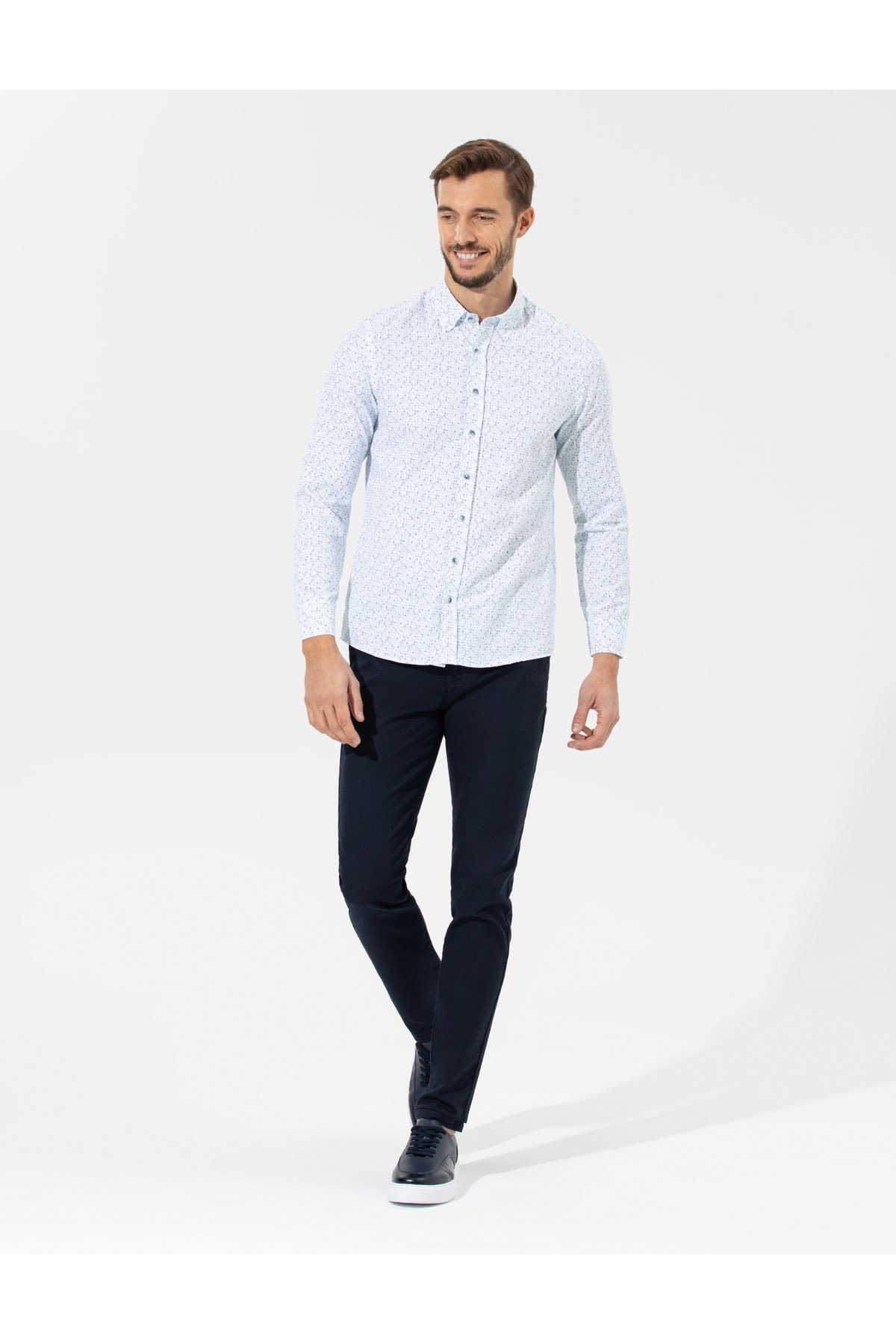 Lacivert Slim Fit Kanvas Pantolon 50265904-VR033