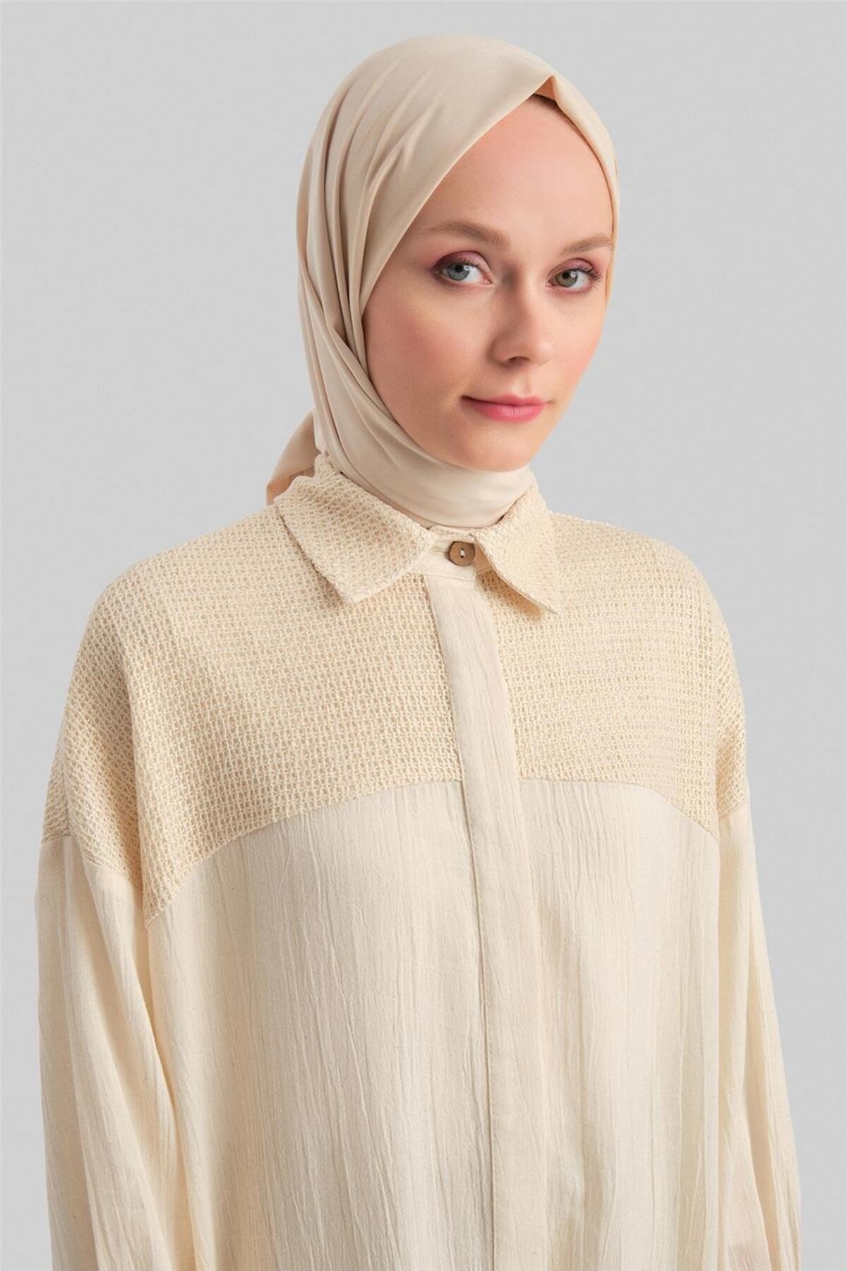 Simli Kumaşlı Fileli Tunik 24y3541 Aytaşı