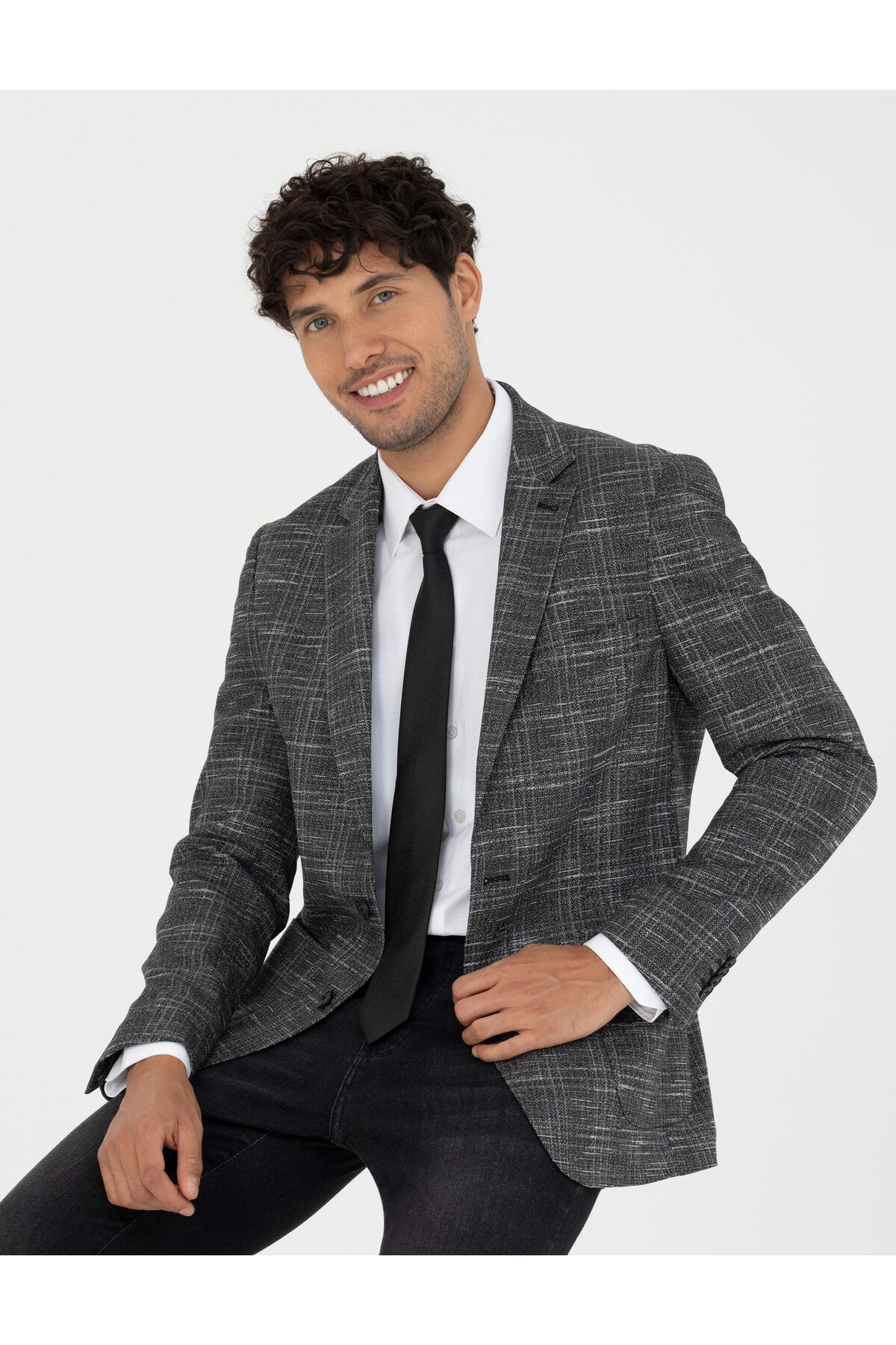 Siyah Slim Fit Ceket G021GL002.000.1696179.VR046