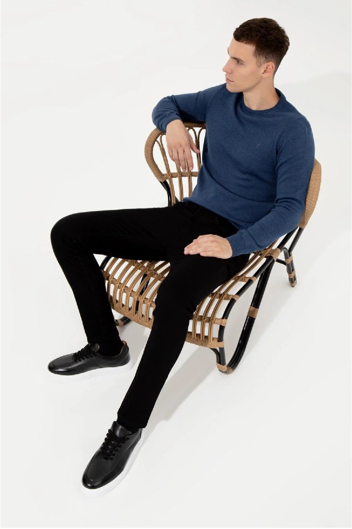 Siyah Slim Fit Denim Pantolon