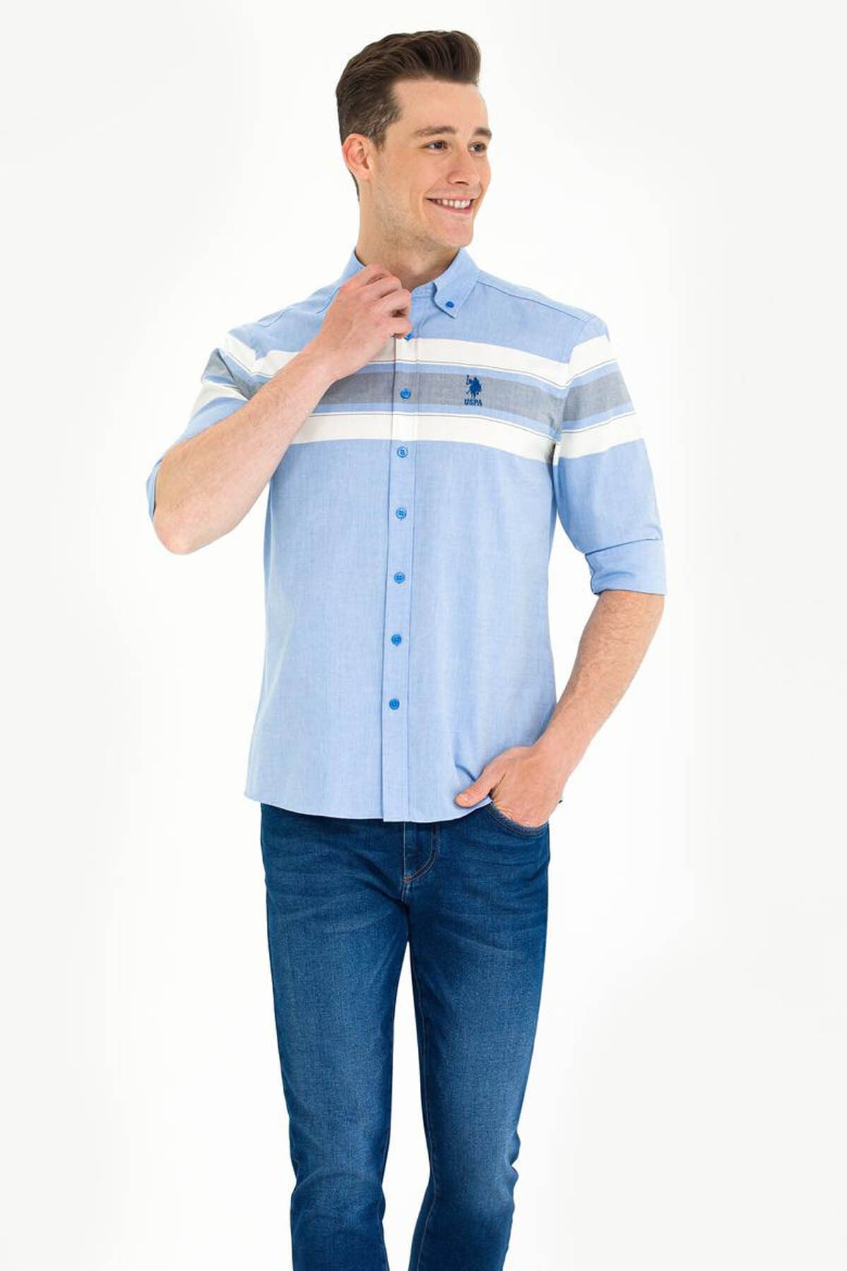 U.S. Polo Assn. Rıbaro Saks Erkek Gömlek 1584026