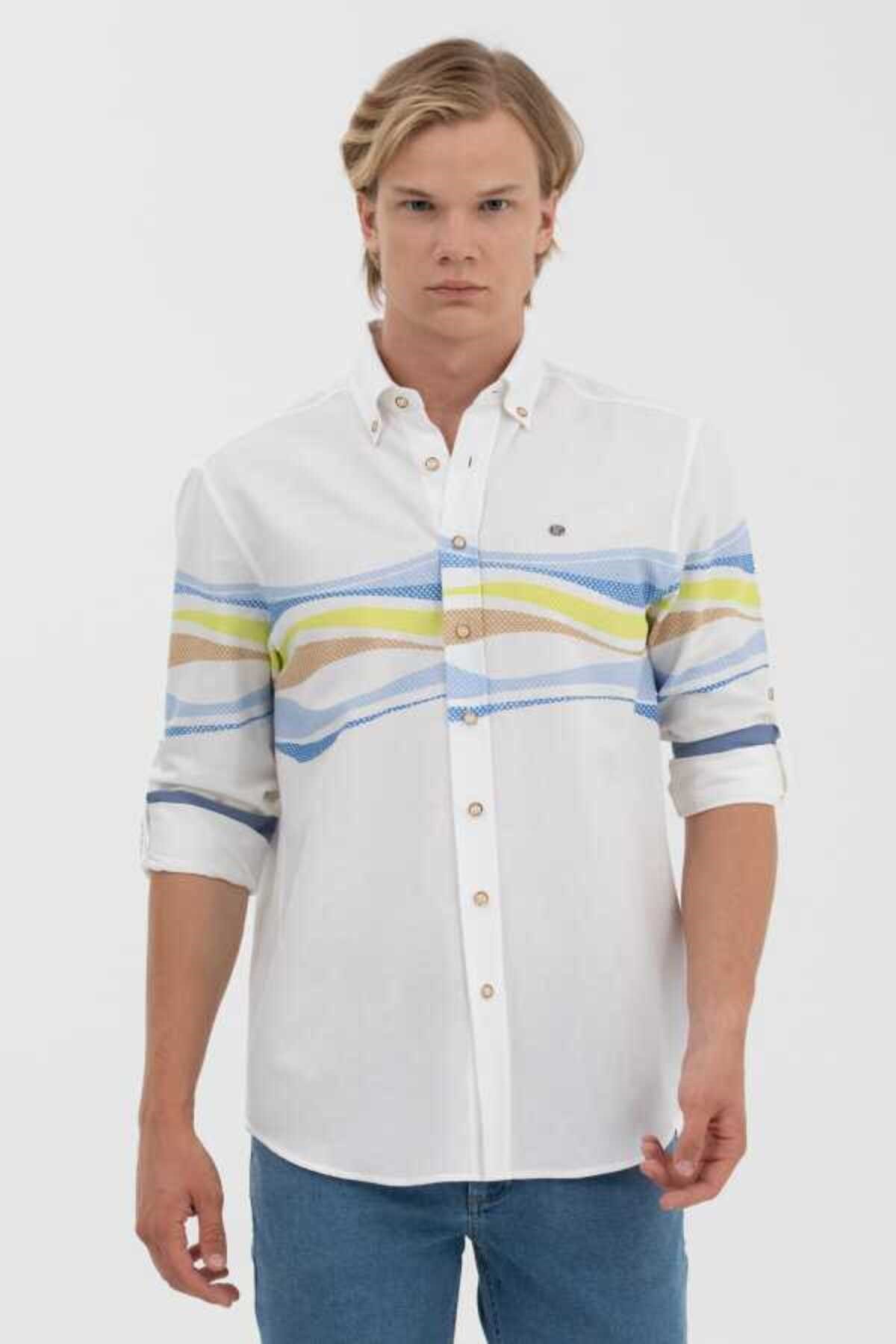 U.S. Polo Assn. Erkek Beyaz Uzun Kollu Gömlek G081SZ004.000.1578949.VR036