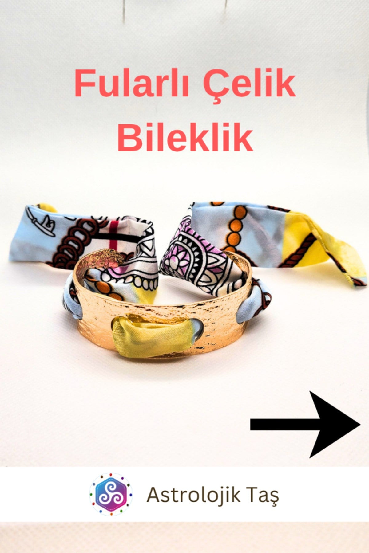 Fular Tasarımlı Çelik Bileklik - Ayarlanabilir Kol Bilekliği - Antialerjik & Suya Dayanıklı