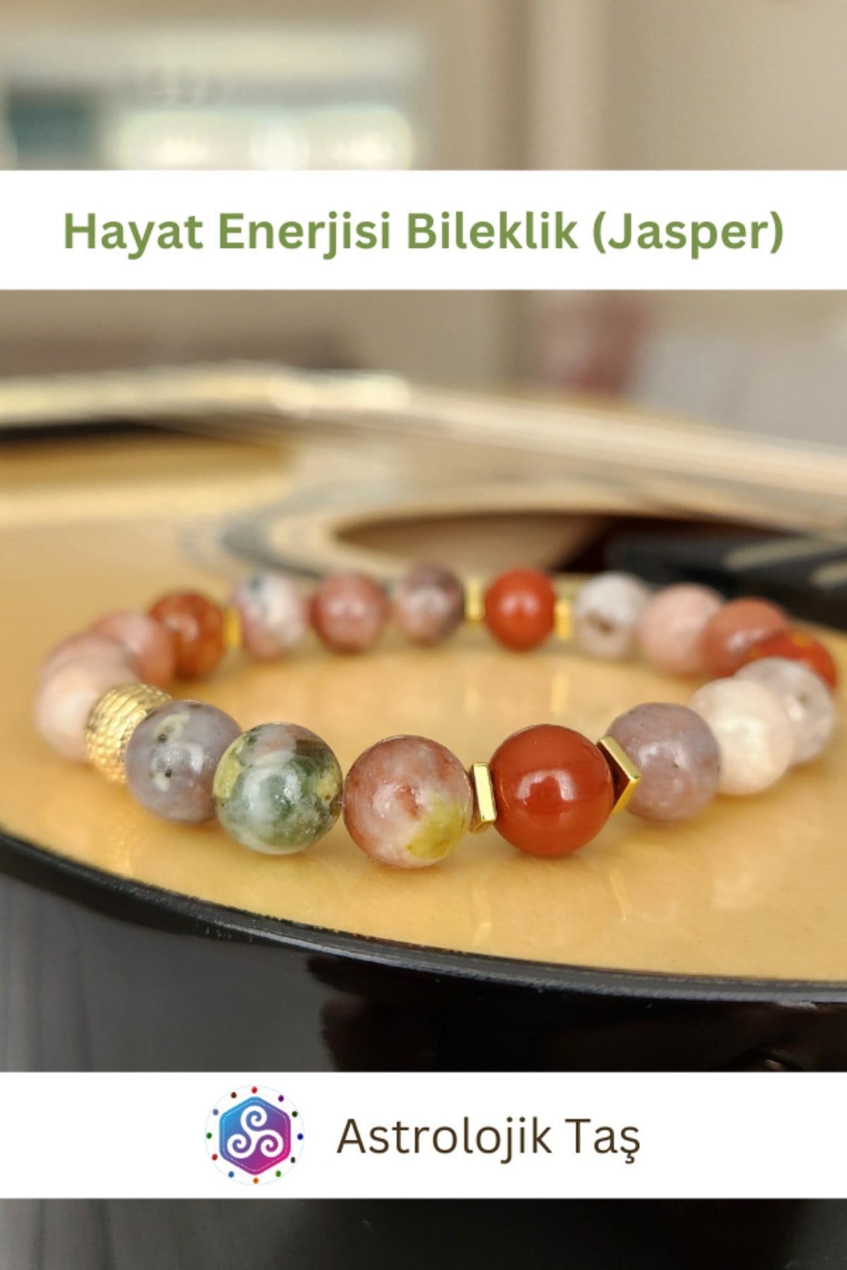 Hayat Enerjisi Bileklik Jasper Doğal Taş Bileklik- Sertifikalı - Jasper & Hematit