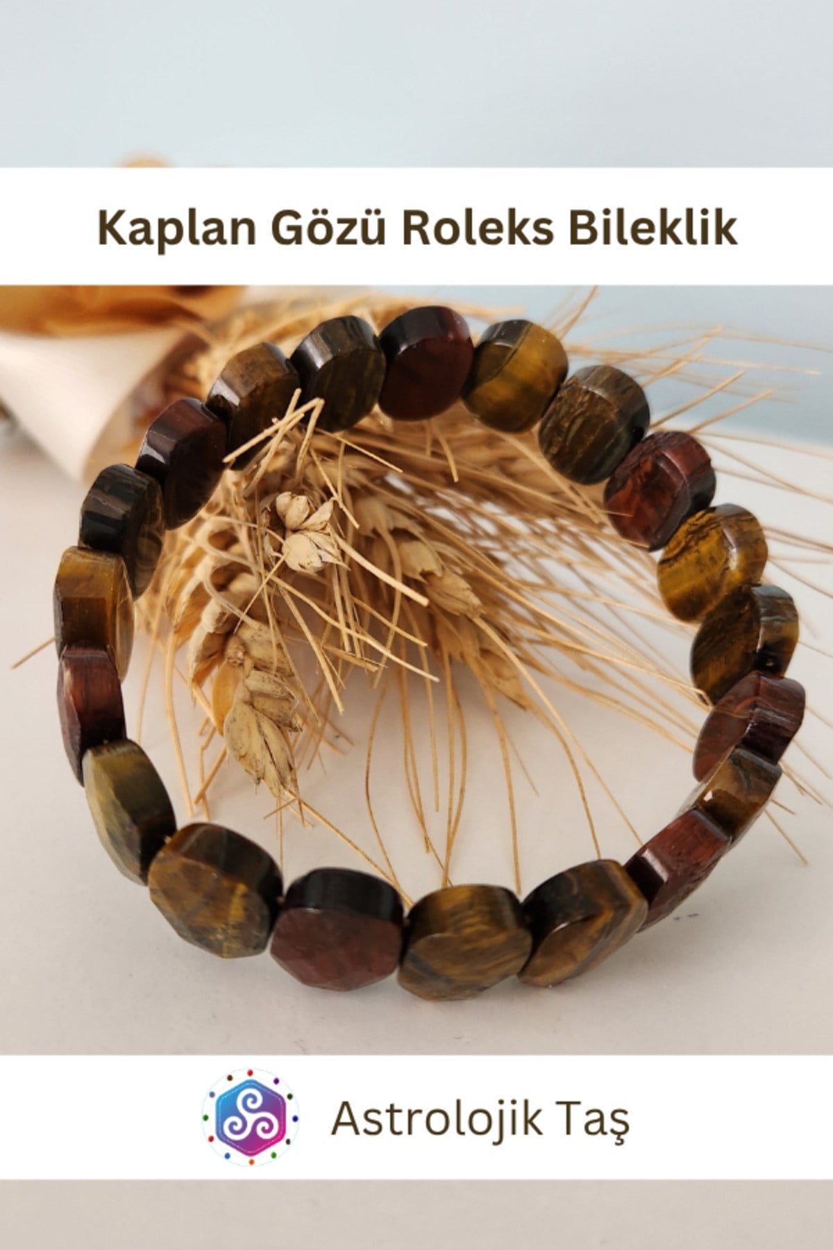 Kaplan Gözü Sertifikalı Roleks Doğal Taş Bileklik