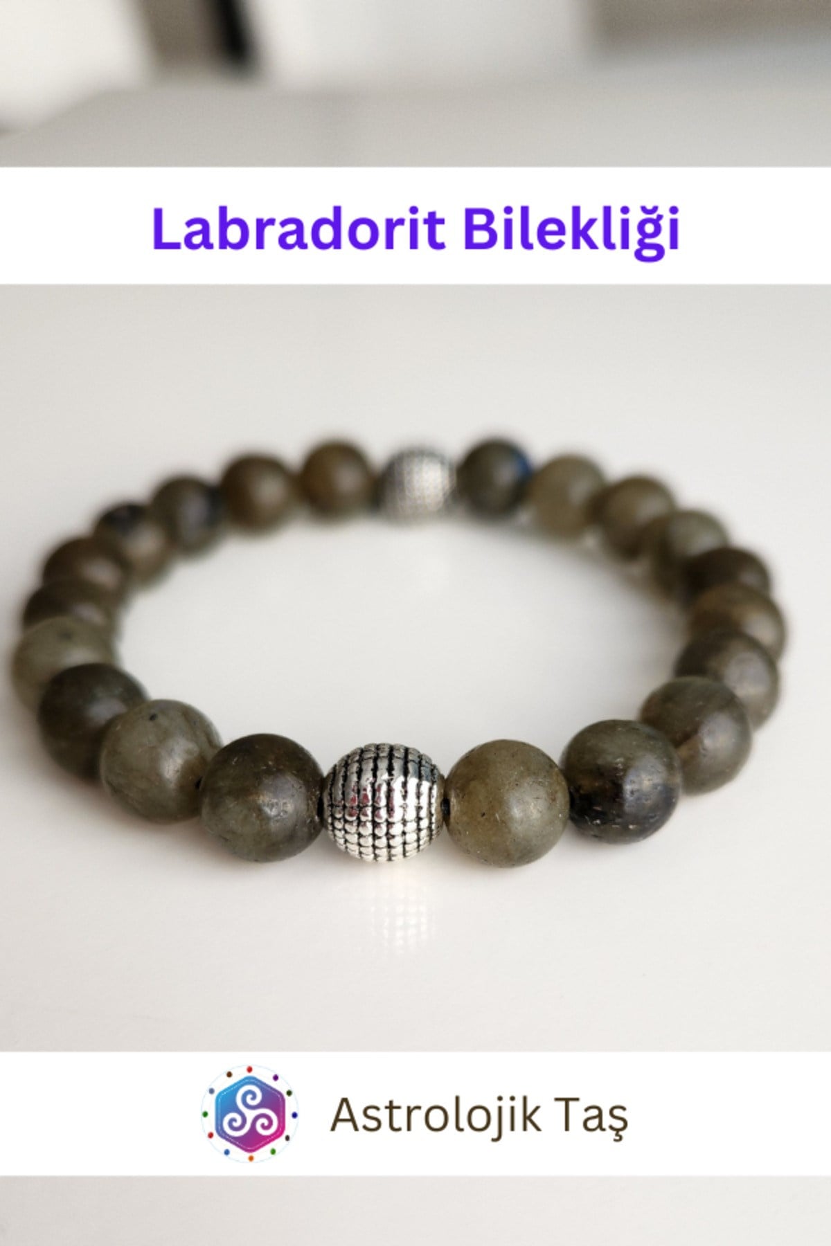 Sertifikalı Doğal Taş Labradorit Bilekliği