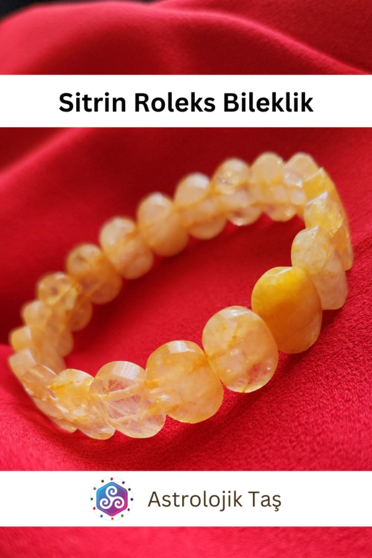 Sitrin Doğal Taş Roleks Bileklik - Sertifikalı - Oval Sitrin Taşı