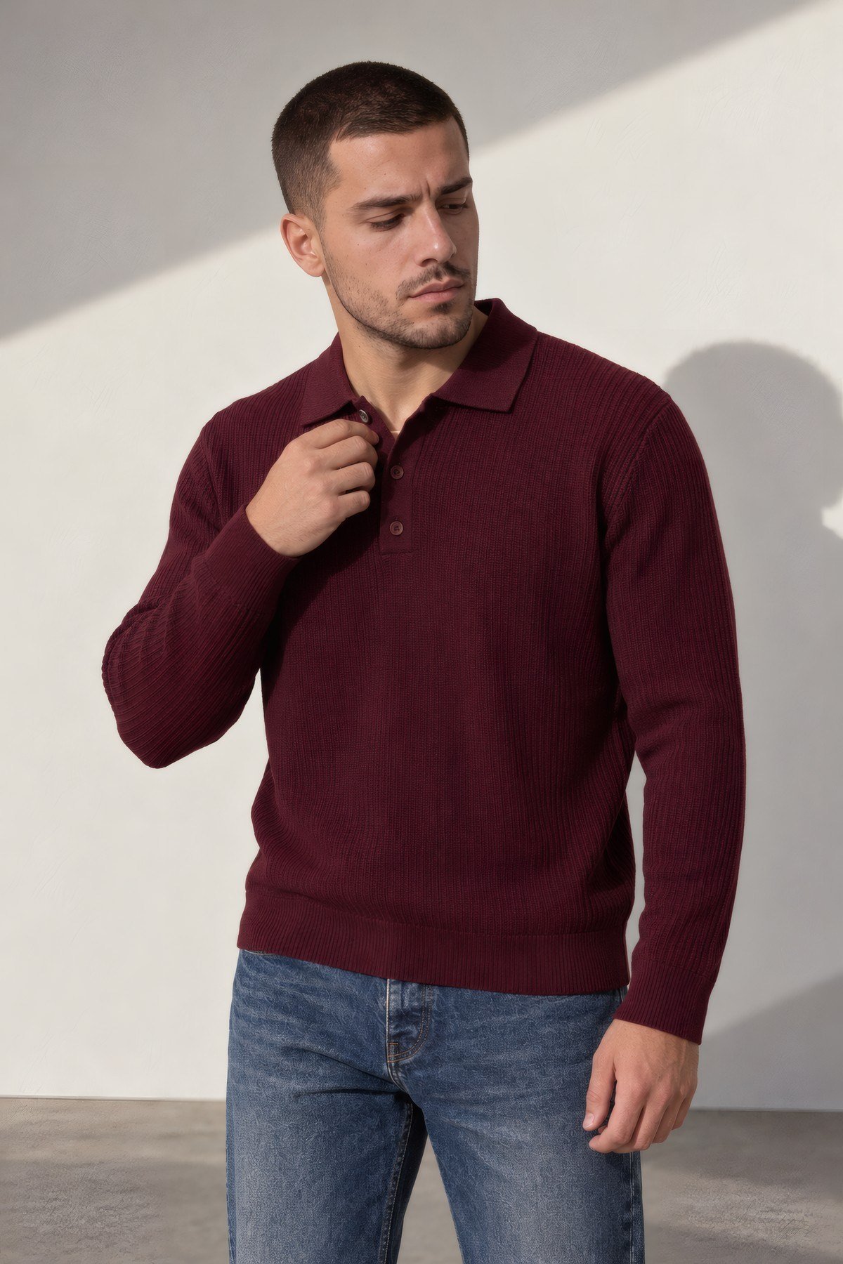 Fitilli Triko Polo Bordo