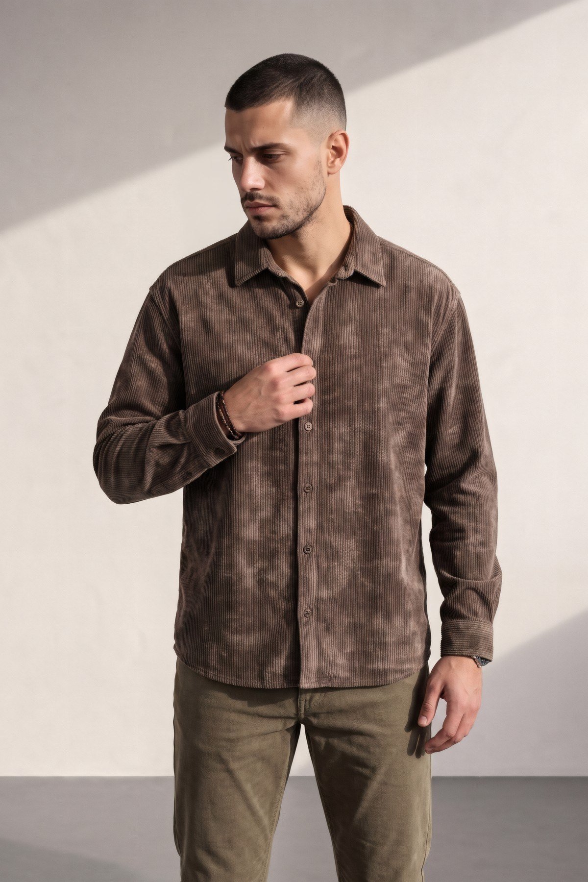 Kadife Gömlek Kahve
