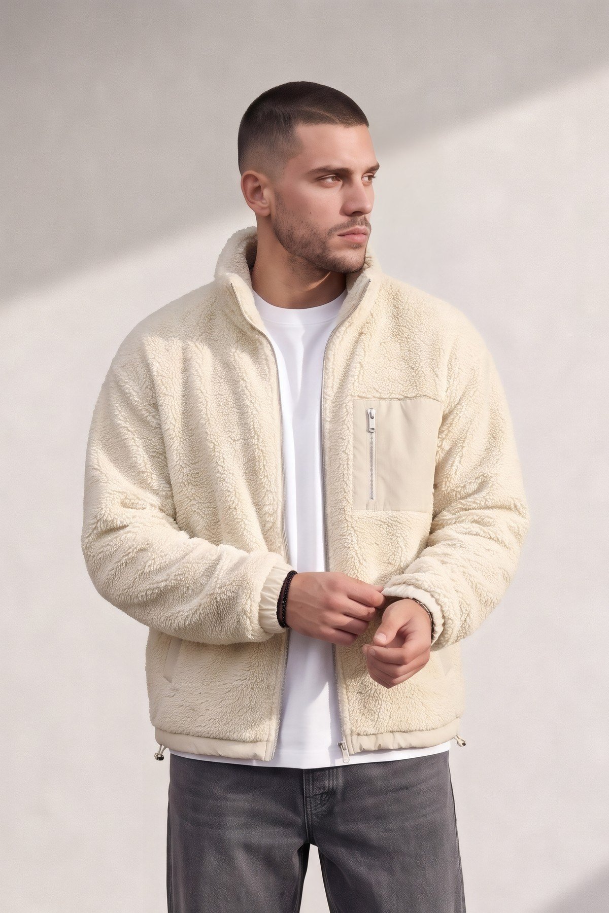 Sherpa Ceket Ekru
