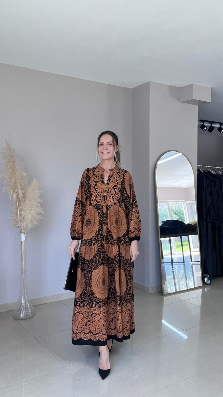 Batik desen viskon elbise