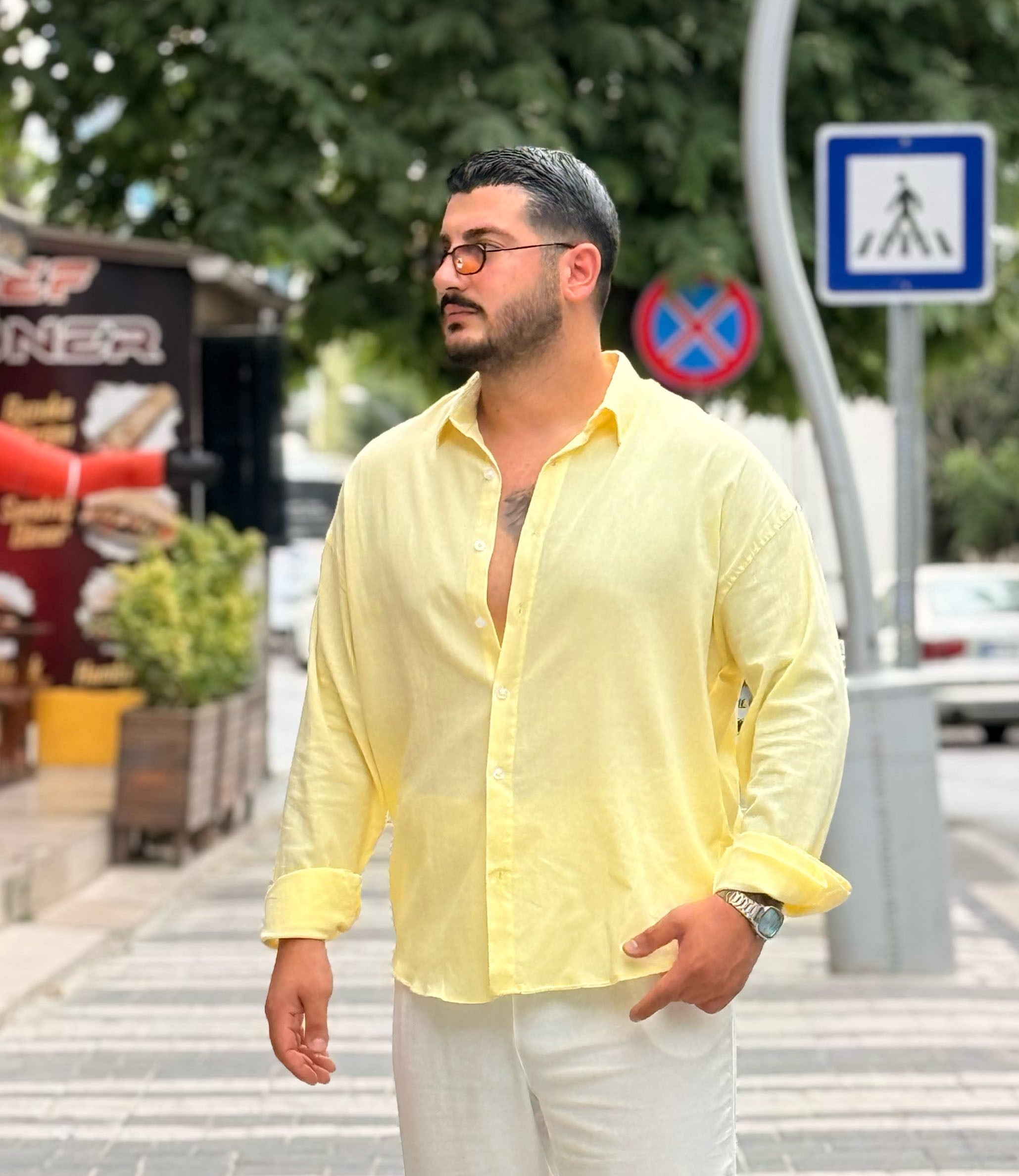 Keten Gömlek Sarı