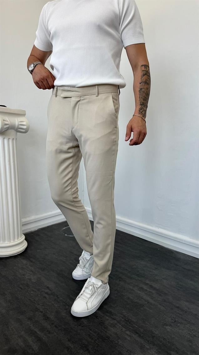 LM Klasik Slimfit Kumaş Pantolon Krem