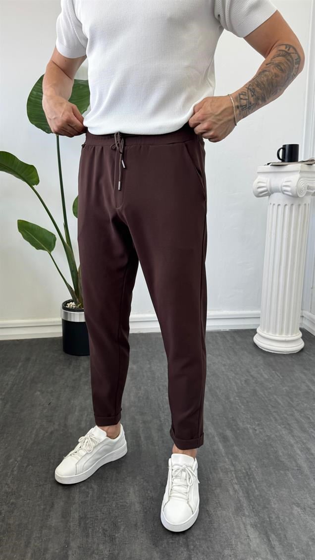 MR Duble Paça Jogger Kahverengi