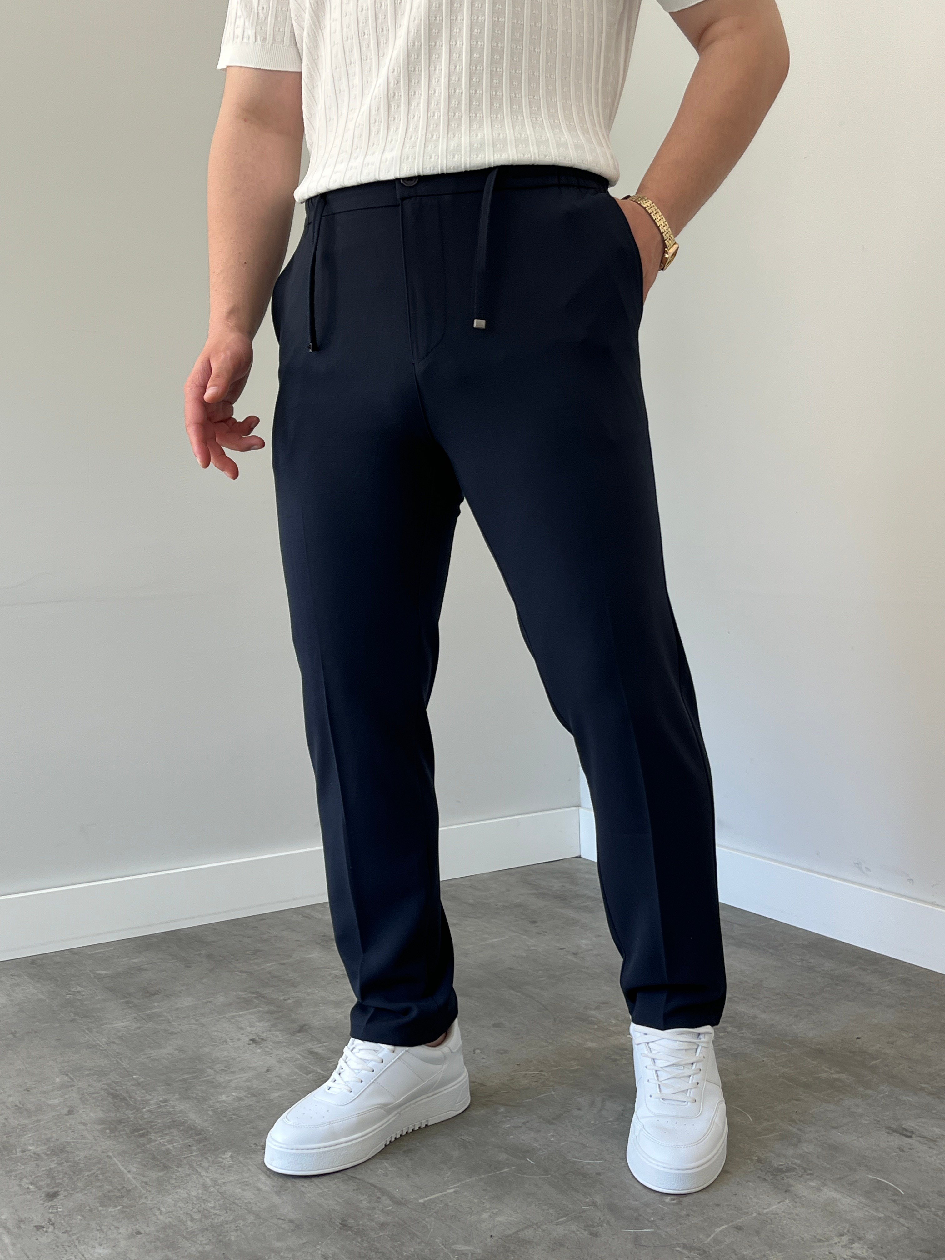 Premium Rahat Kalıp Siyah Kumaş Pantolon 