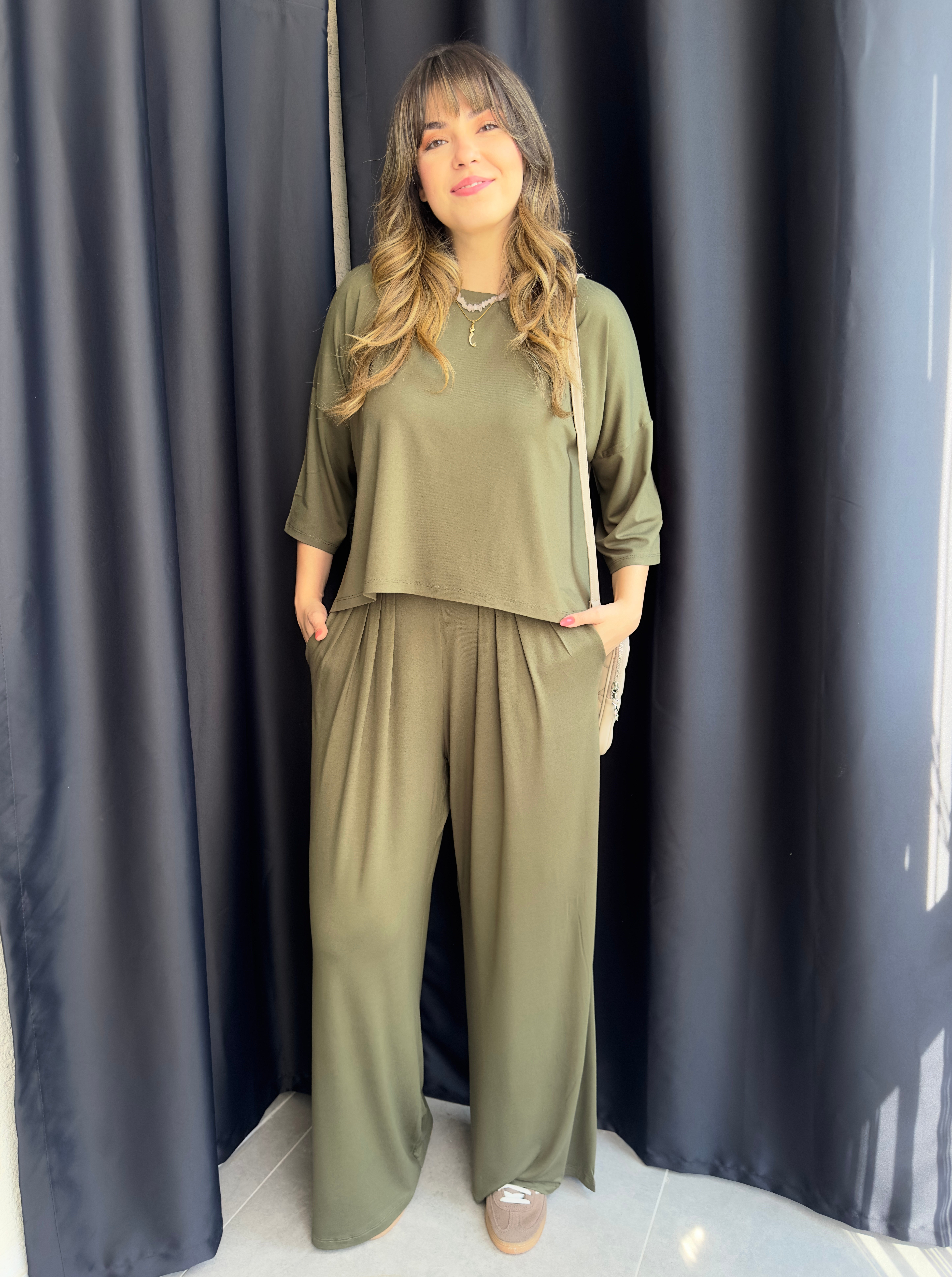Belinda Haki Yeşili Modal Takım 