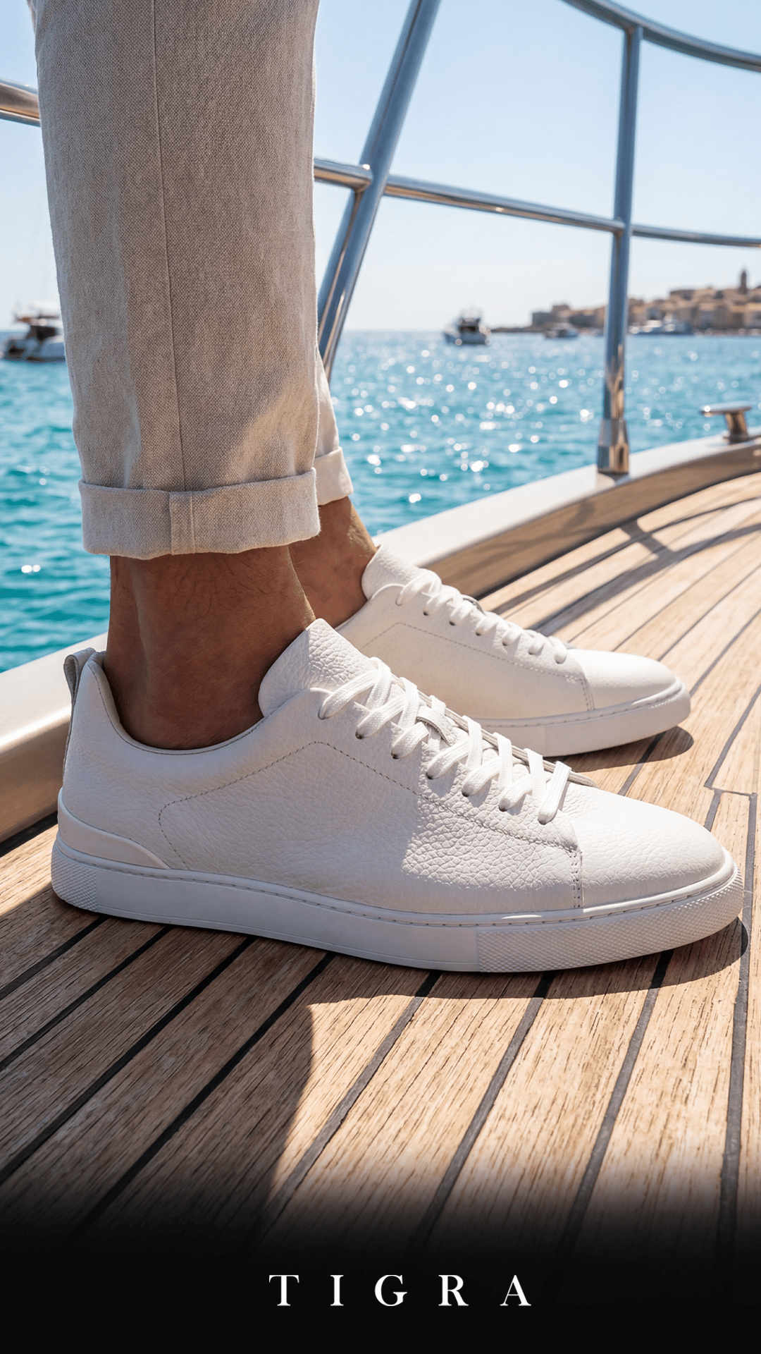 Erkek Beyaz Deri Sneaker Ayakkabı