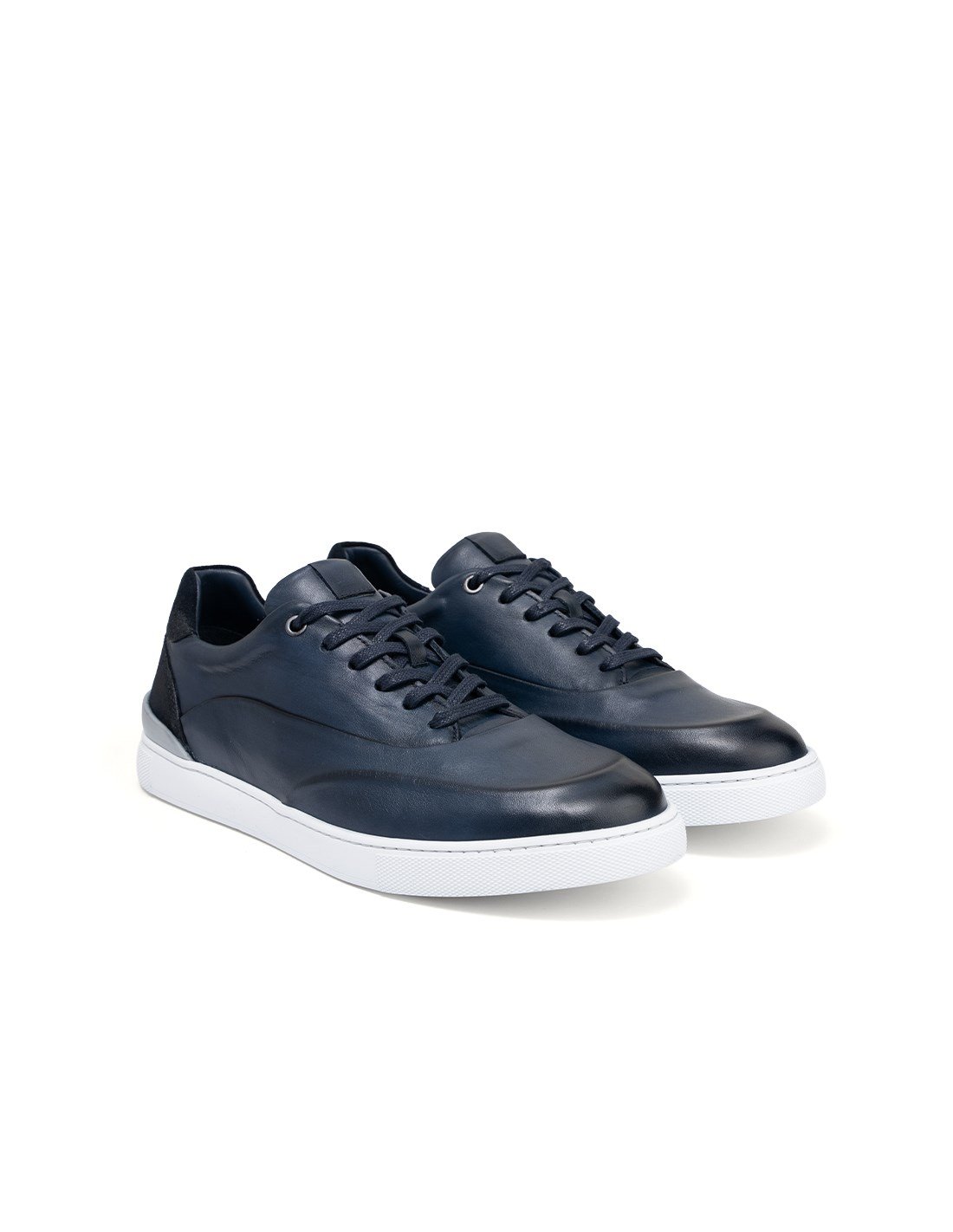 Lacivert Erkek Deri Sneaker Ayakkabı