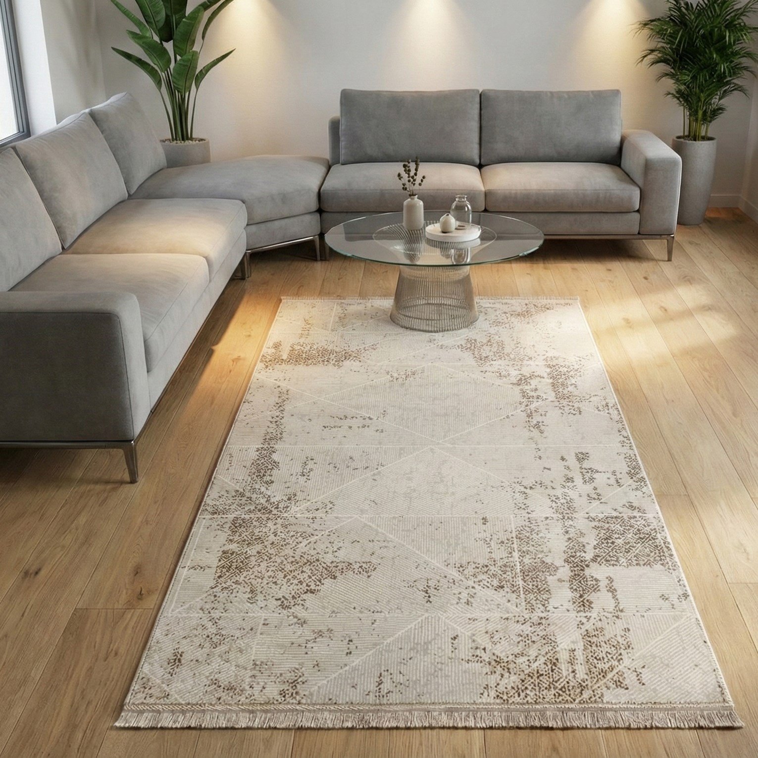 Modern Bambu Tuşeli Dokuma Halı