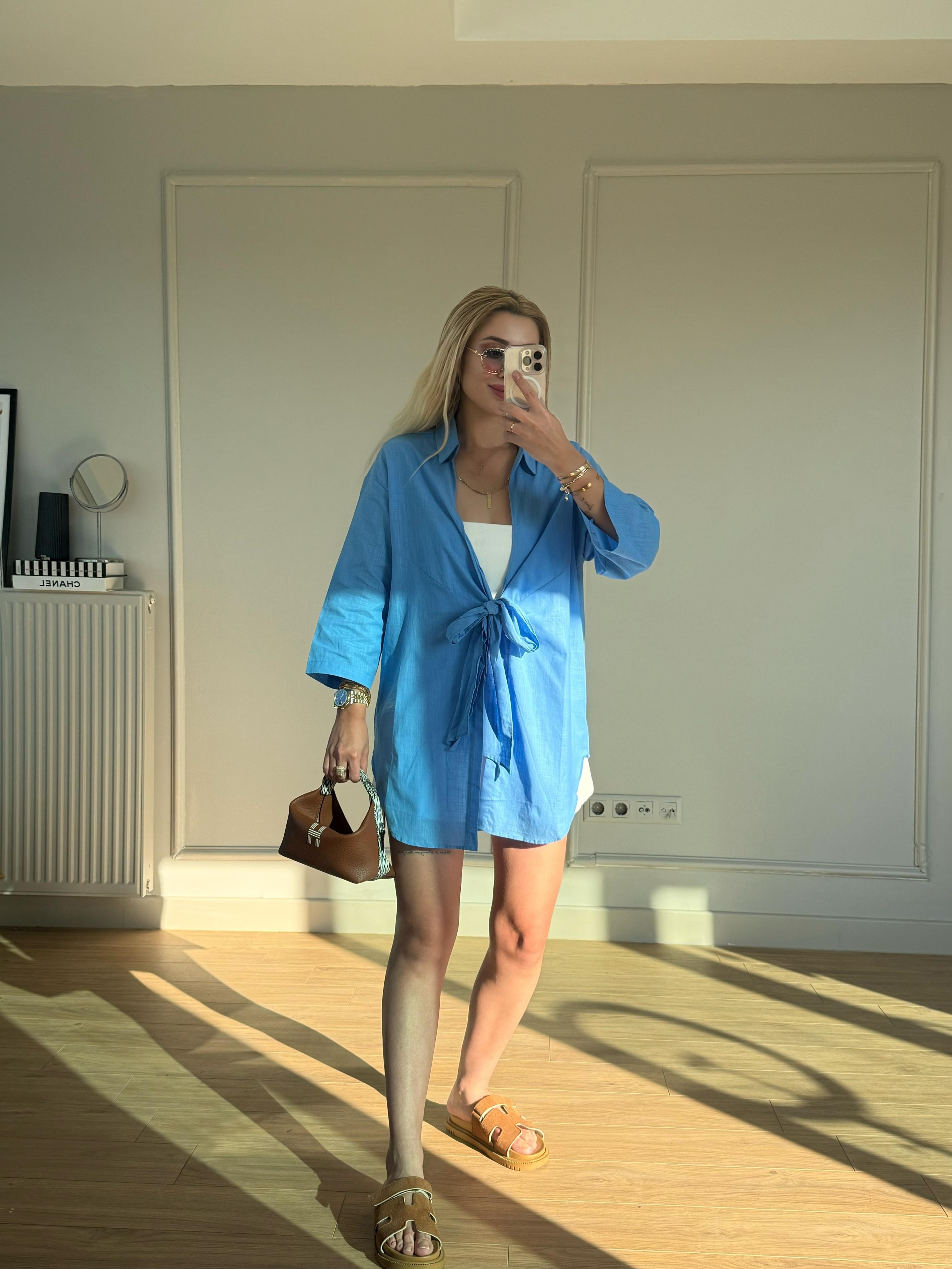 Kimono gömlek mavi