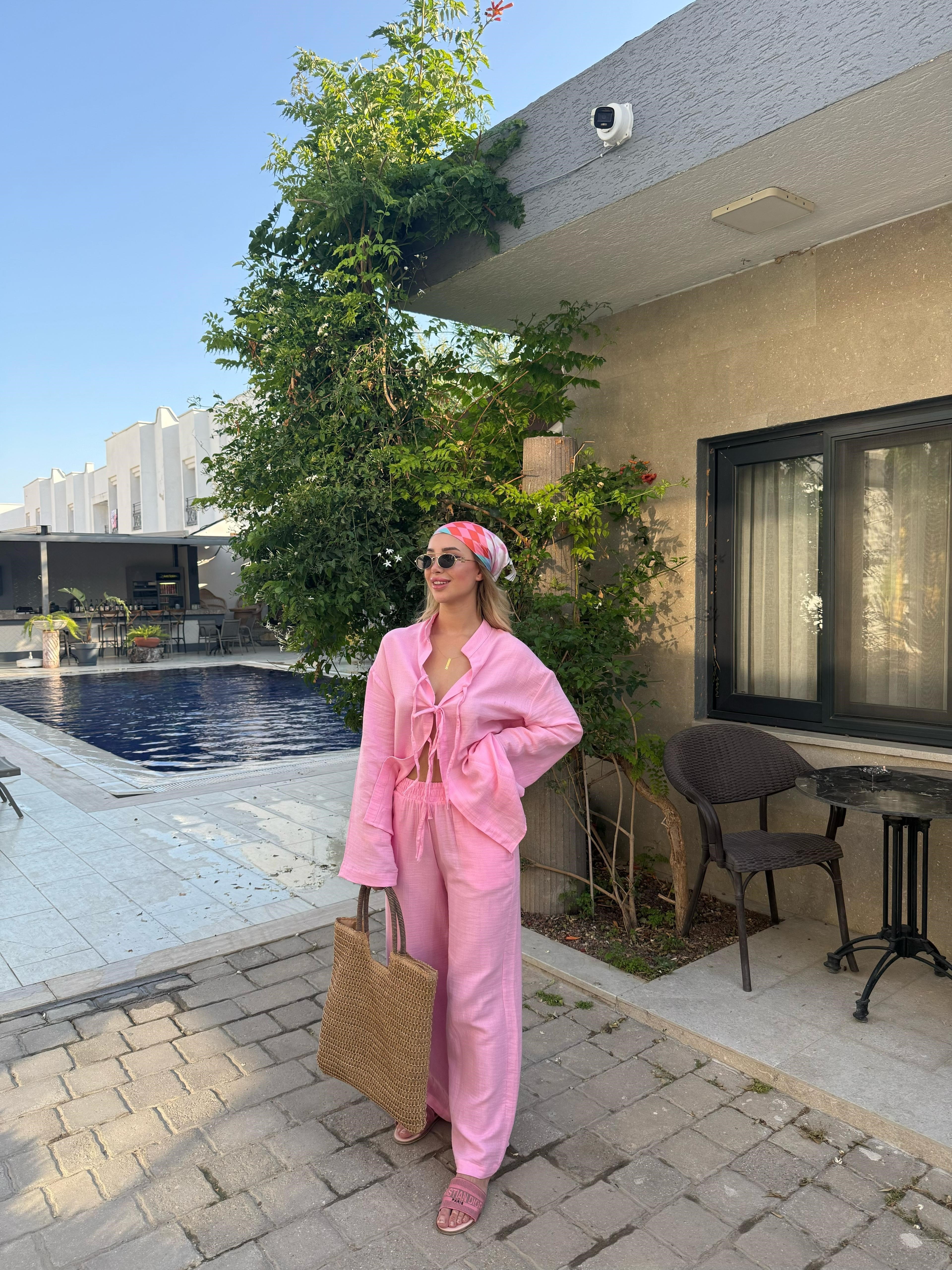 Müslin takım pembe