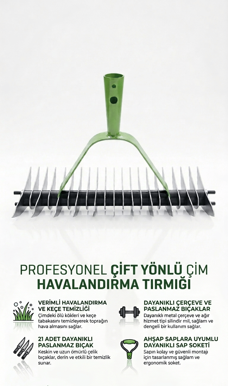 GARDENERGARDENER 10810 ÇİFT YÖNLÜ ÇİM HAVALANDIRMA TIRMIĞI 8698387005187