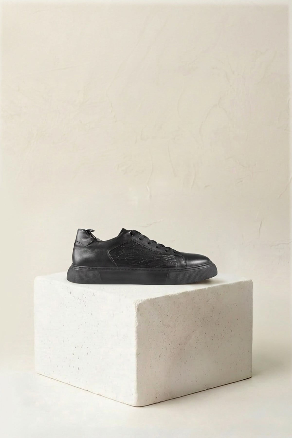 Karaden 1943 Erkek Hakiki Deri Siyah Sneaker & Spor Ayakkabı