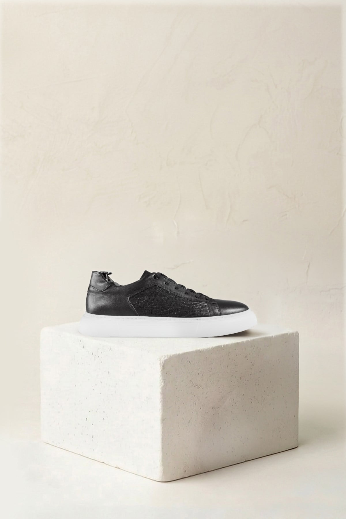 Karaden 1943 Erkek Hakiki Deri Siyah Sneaker & Spor Ayakkabı