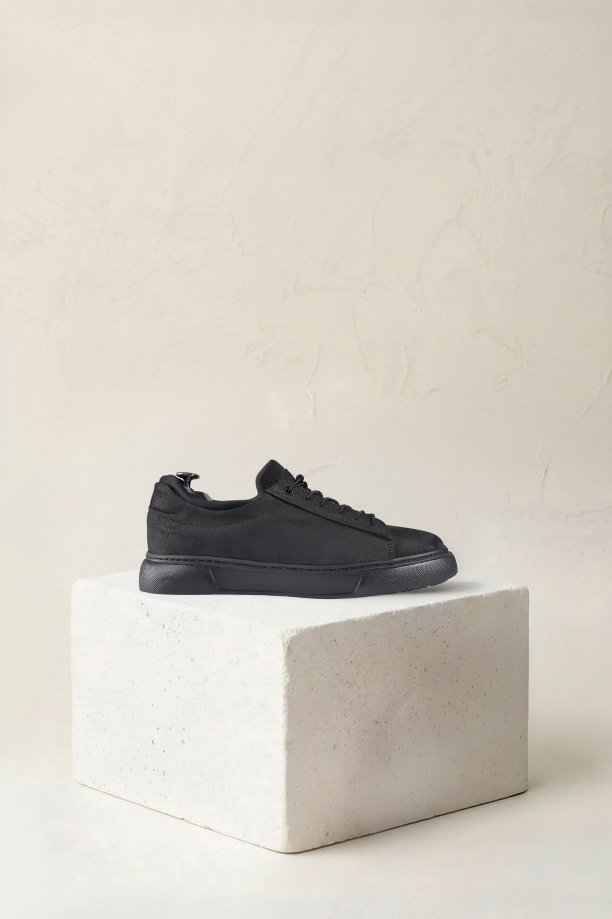 Karaden 1943 Erkek Hakiki Nubuk Deri Siyah Sneaker & Spor Ayakkabı
