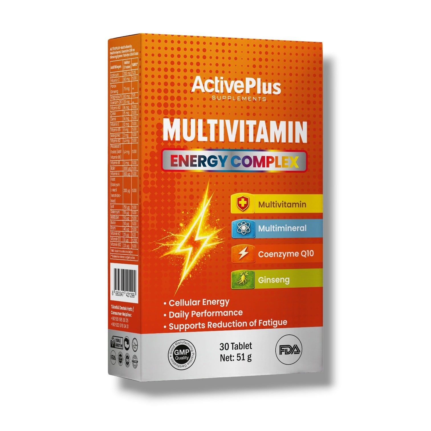 Energy! Q10-Ginseng-K2-Folat 30 Tablet