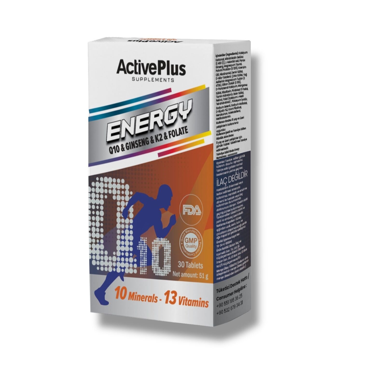 Energy! Q10-Ginseng-K2-Folat 30 Tablet