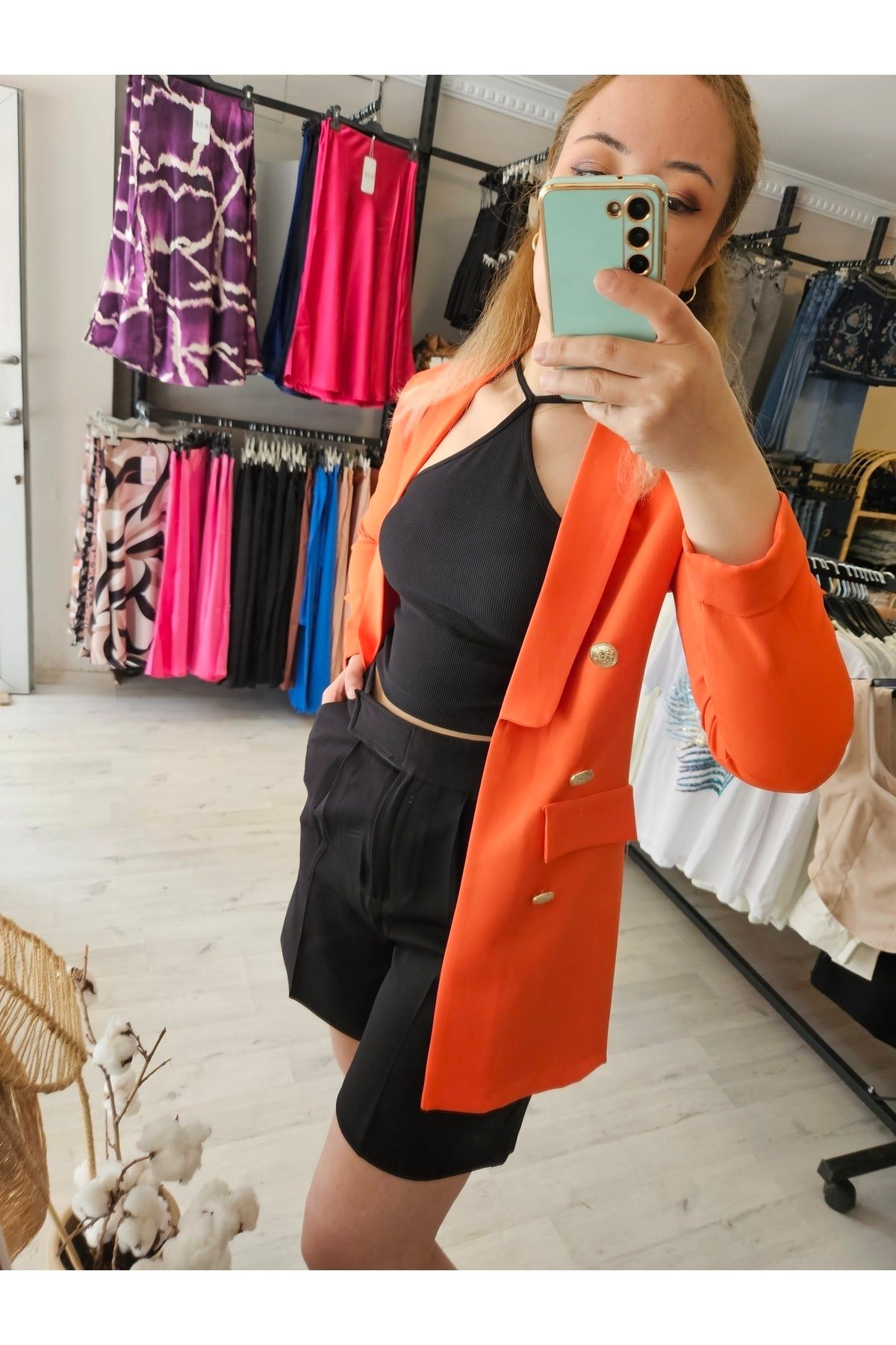 Double Düğmeli Duble Ceket Şal Yaka Blazer Ceket