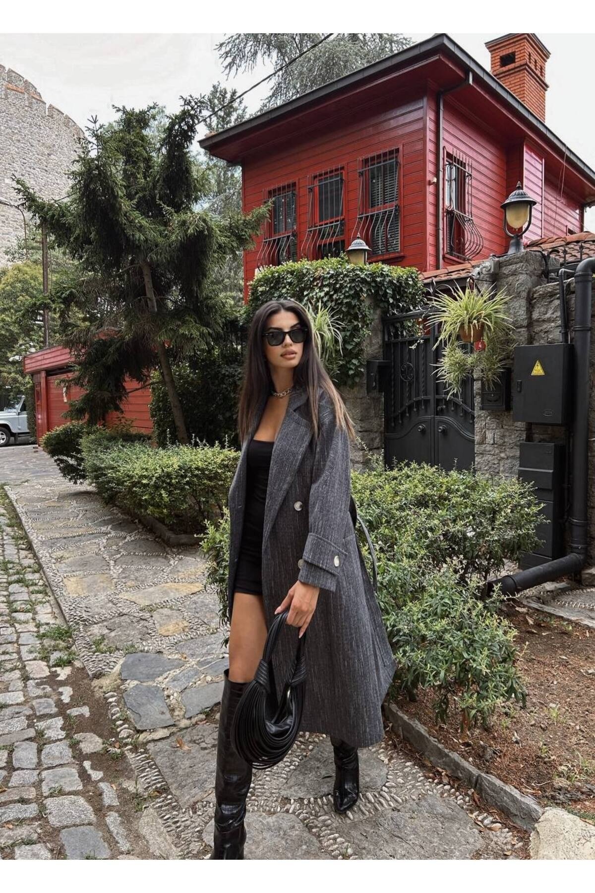 Kuşaklı Kruvaze Yaka Astarlı Kabanlar