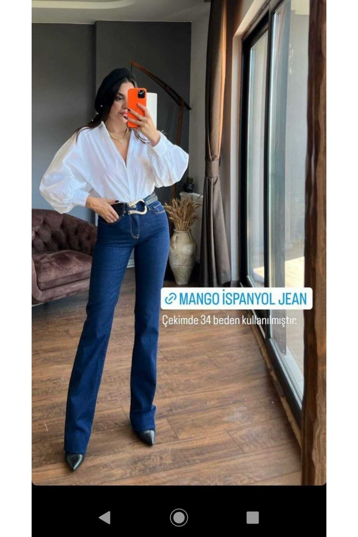Mango Model Koyu Mavi Ispanyol Paça Kot Pantolon-jean