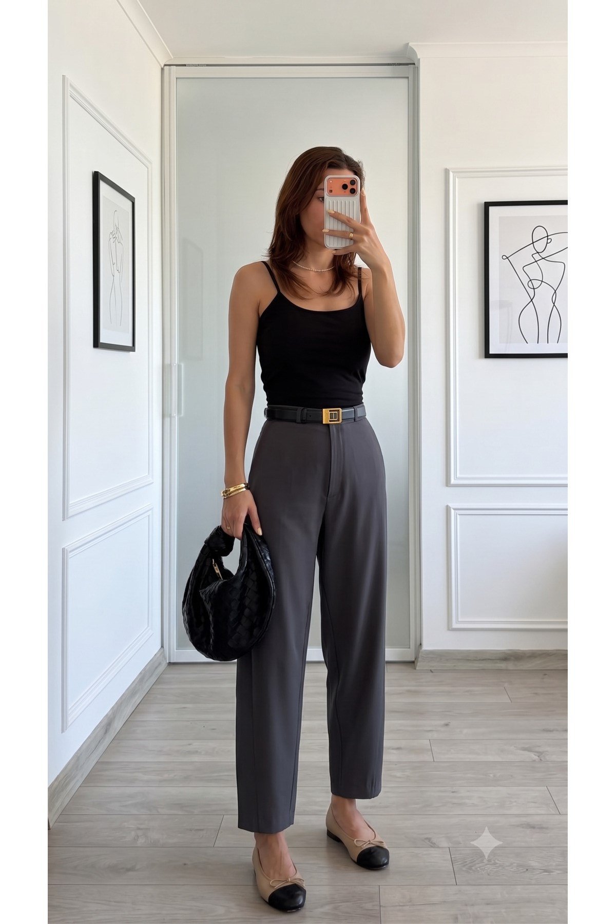 Premium Orijinal Markalı Yüksek Bel Rahat Kesim Düz Paça 95 cm Kumaş Jeans Pantolon