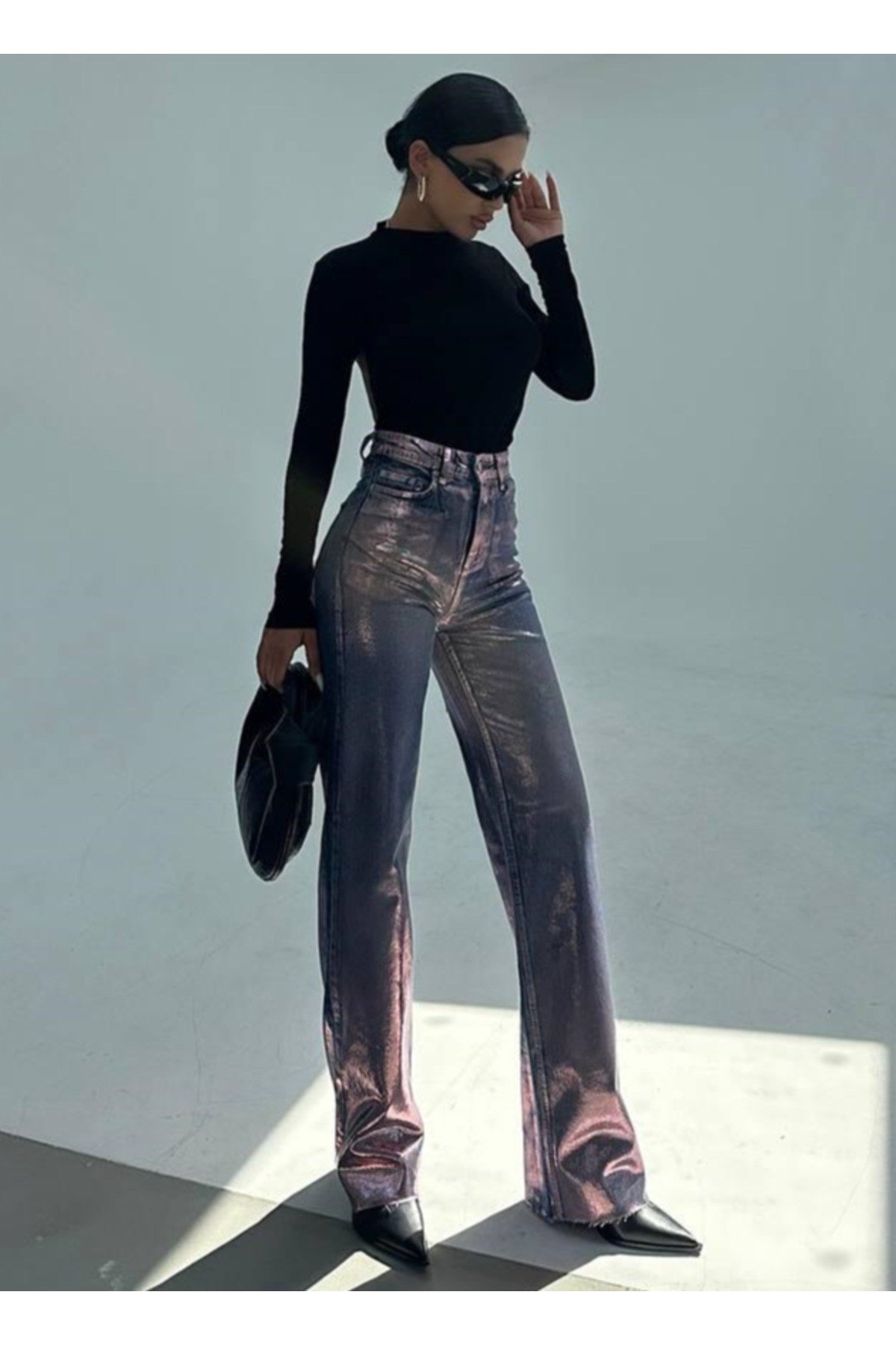 Varaklı Palazzo Kot Pantolon Jeans