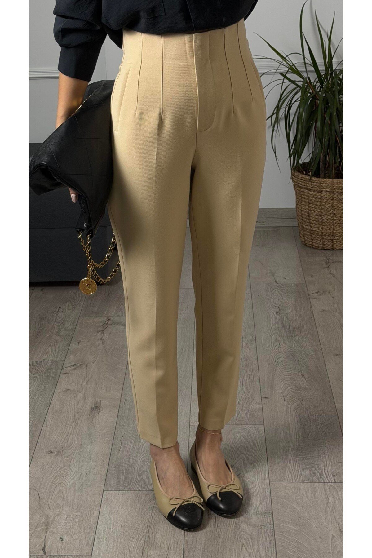 ZR Model Orijinal Marka Fileto Detaylı Kumaş Pantolon Dar Paça Pantolon