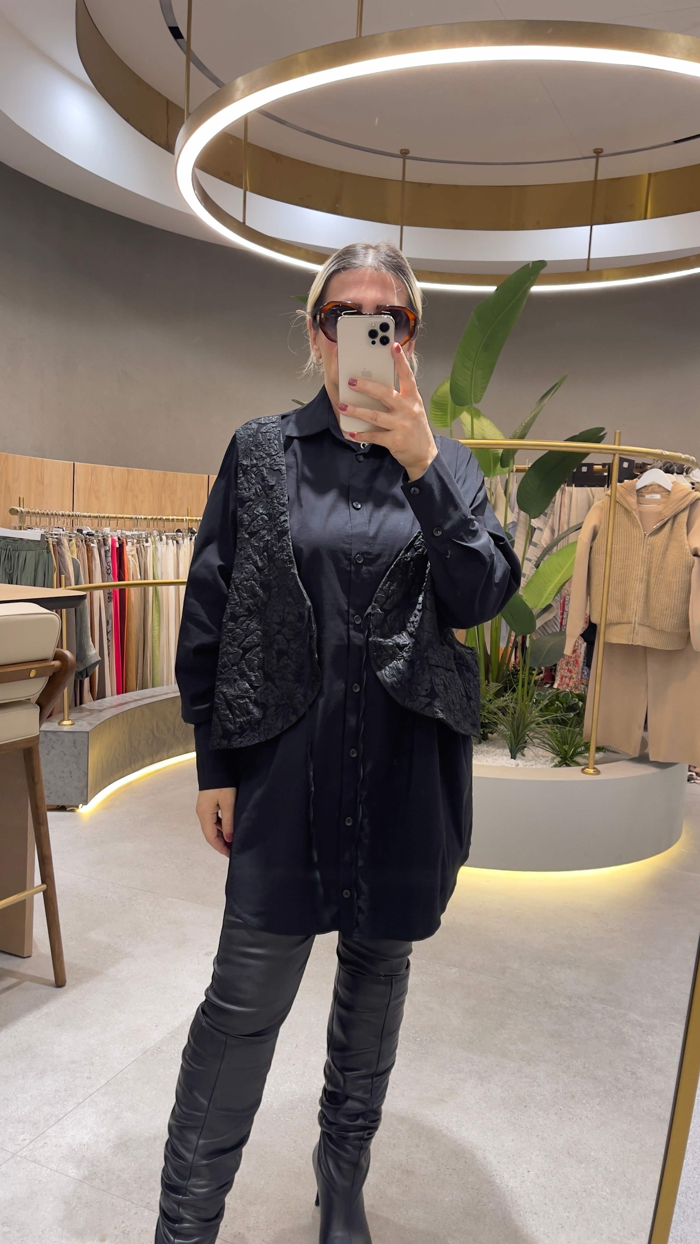Yelekli Oversize Gömlek