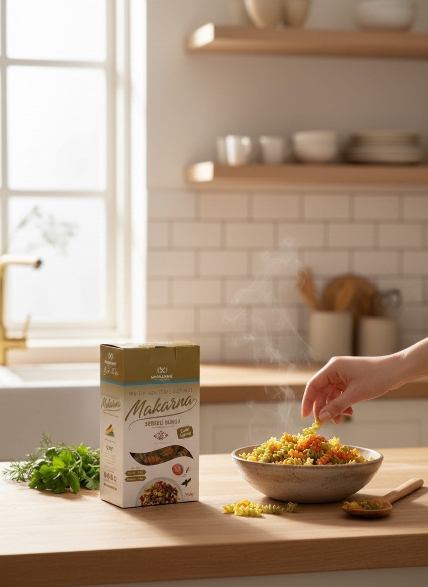 Mayalı Hane Düşük Proteinli Sebzeli Burgu Makarna 250 gr