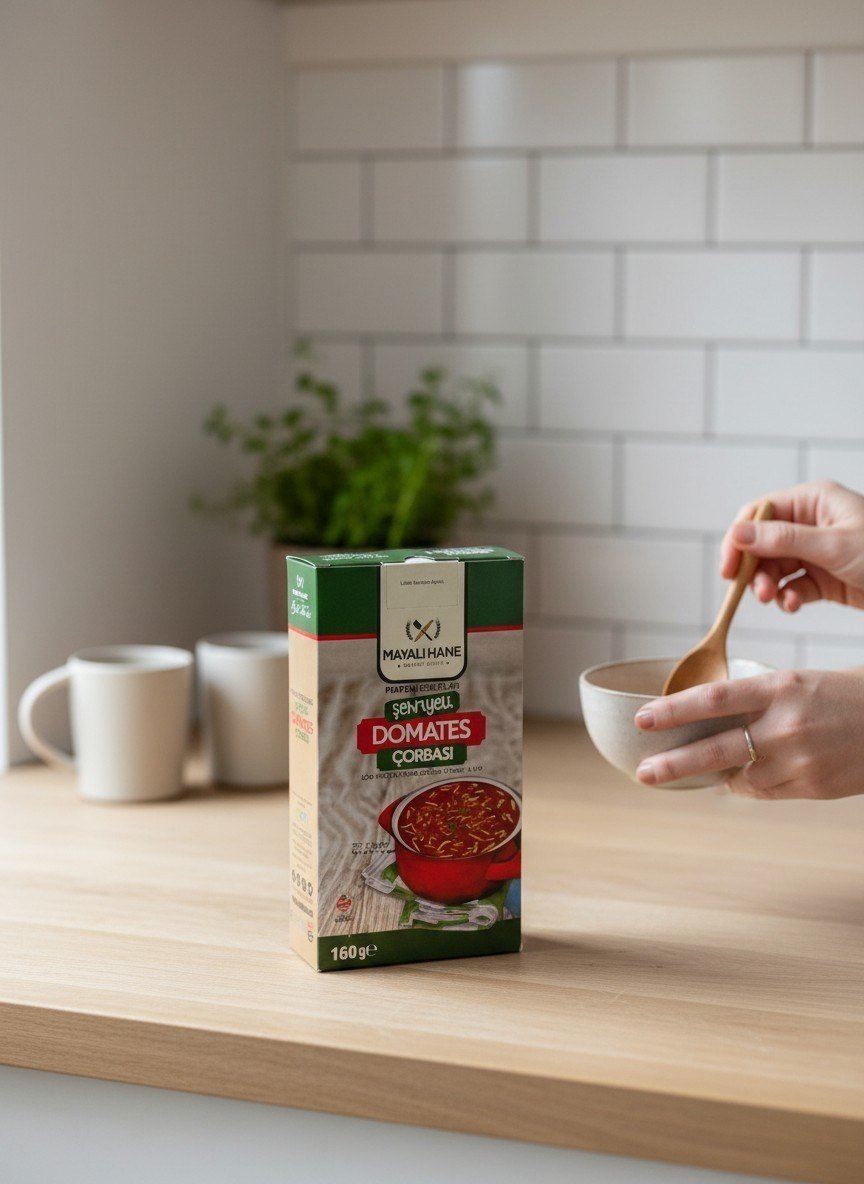 Mayalı Hane Düşük Proteinli Şehriyeli Domates Çorbası 4x40 gr