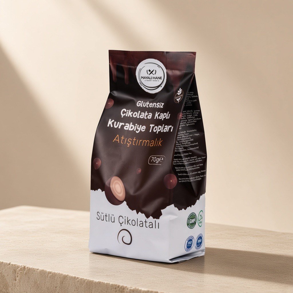 Mayalı Hane Glutensiz Çikolata Kaplı Kurabiye Topları 70 g