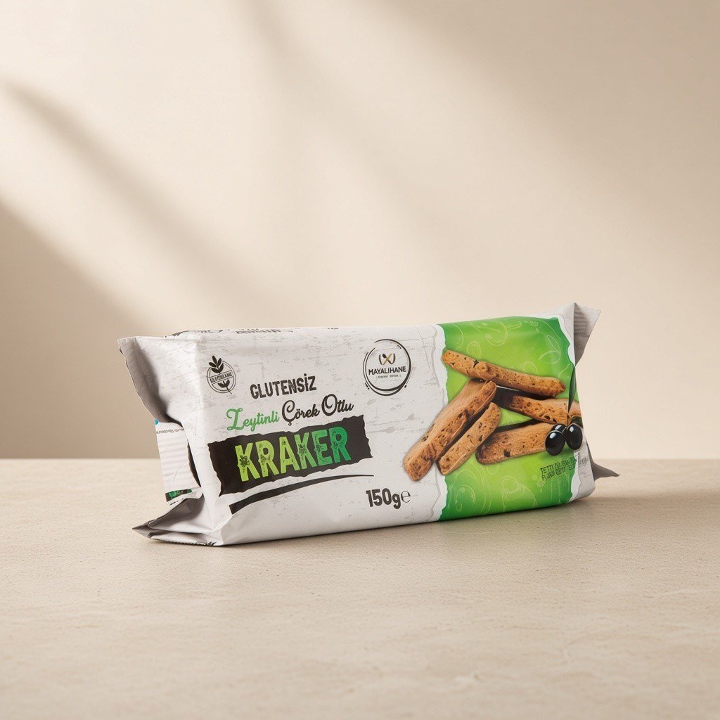 Mayalı Hane Glutensiz Zeytinli Çörekotlu Kraker 150 gr