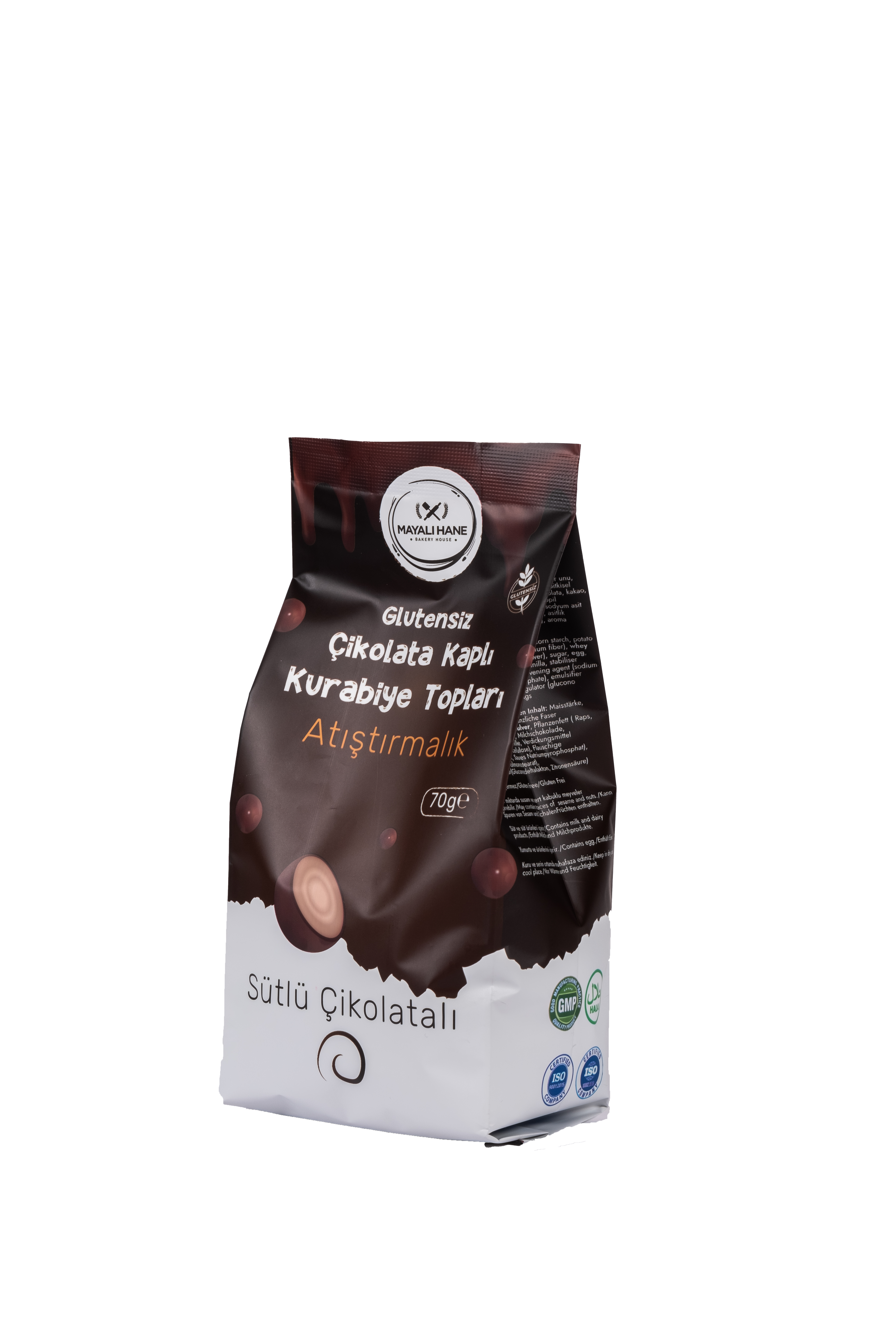 Mayalı Hane Glutensiz Çikolata Kaplı Kurabiye Topları 70 g