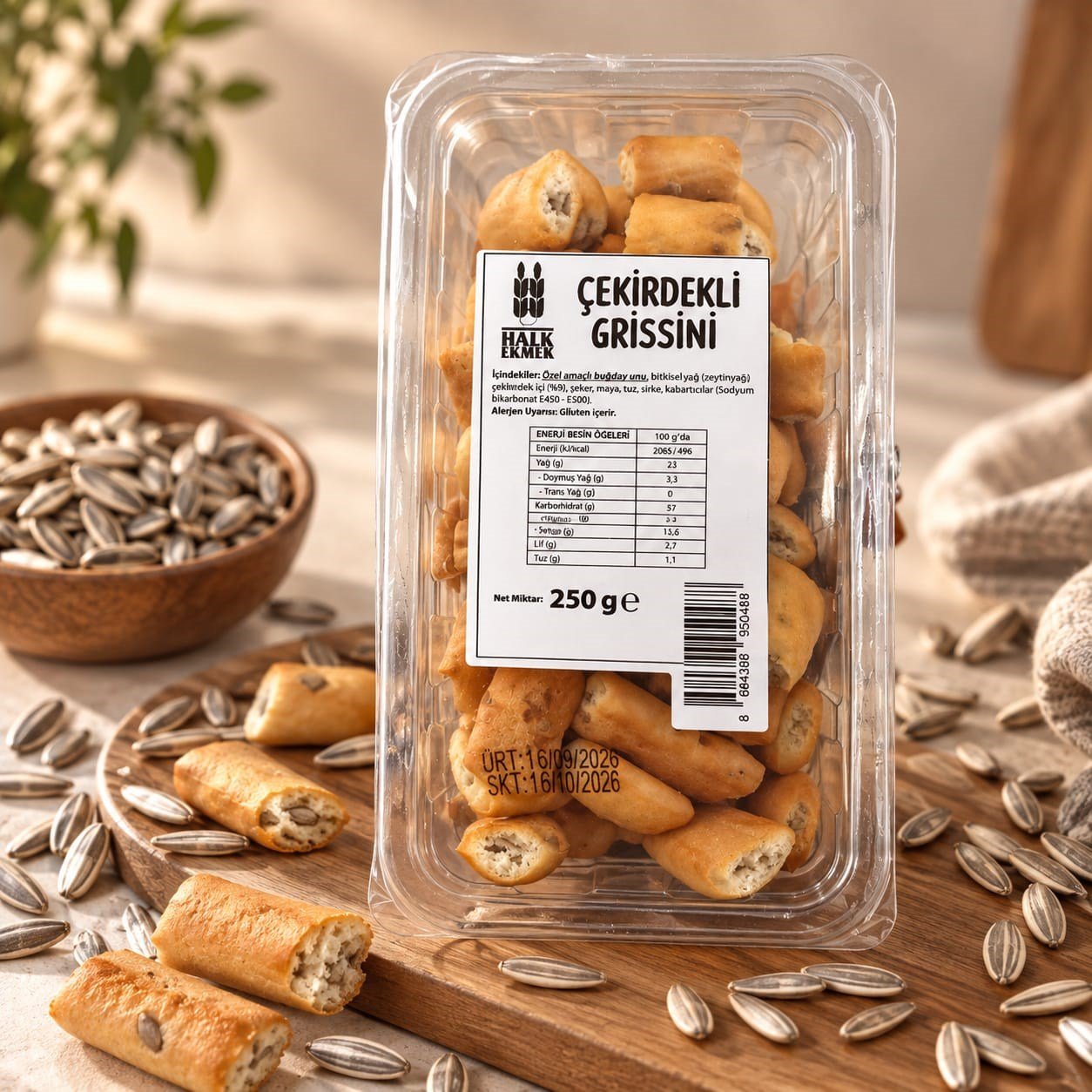 ÇEKİRDEKLİ GRİSSİNİ 250 G