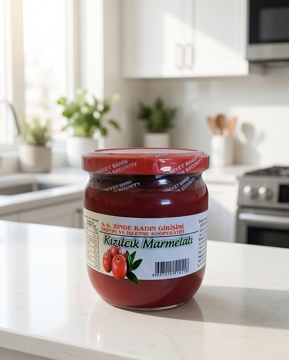 ZİNDE KOOP. ŞEKERSİZ KIZILCIK MARMELATI 450 G