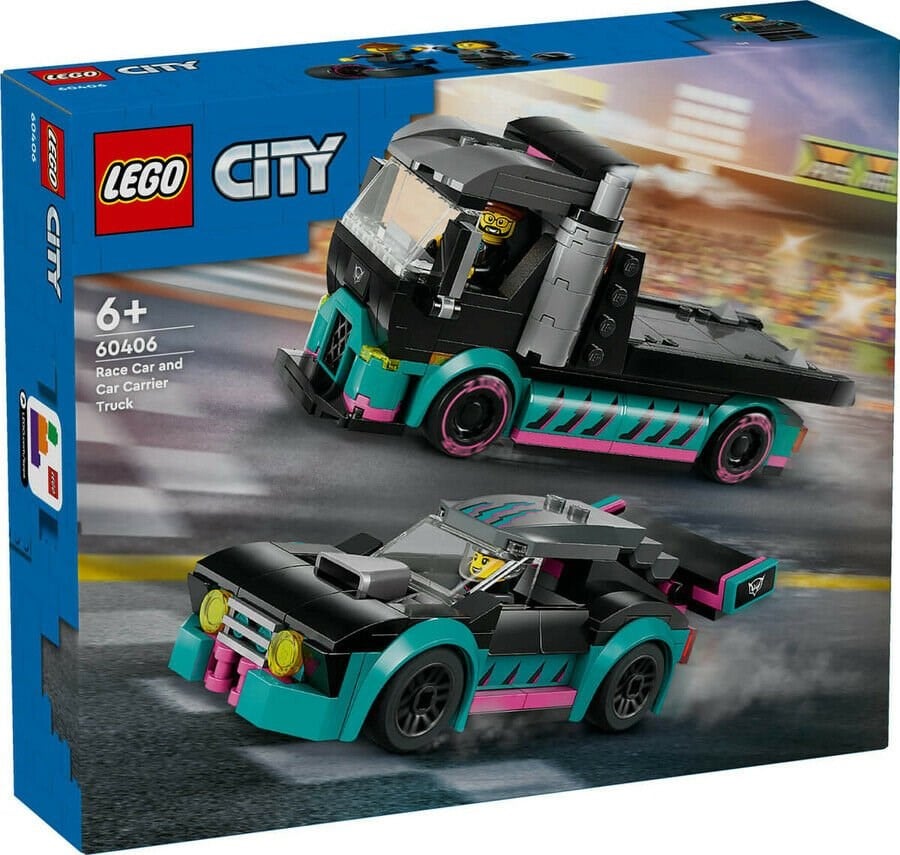 ADO-LSC60406 RACE CAR W CAR CARRIER TRUCK 4