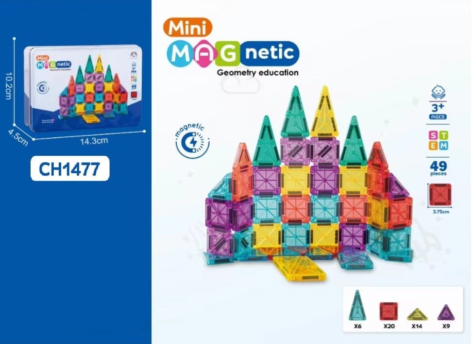 KZL-CH1477KZL-CH1477 MAGNETIC BLOCK 3.75CM TENEKE KUT 49 PCS 36