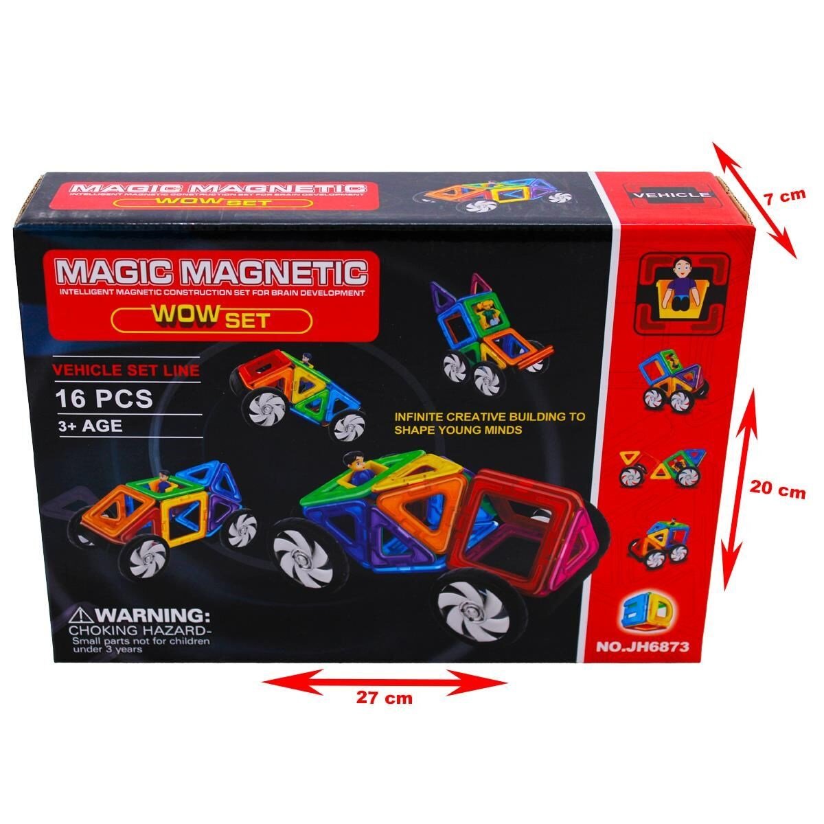 KZL-JH6873 MANYETIK LEGO 16 PARCA ARABA TEKERLI   36