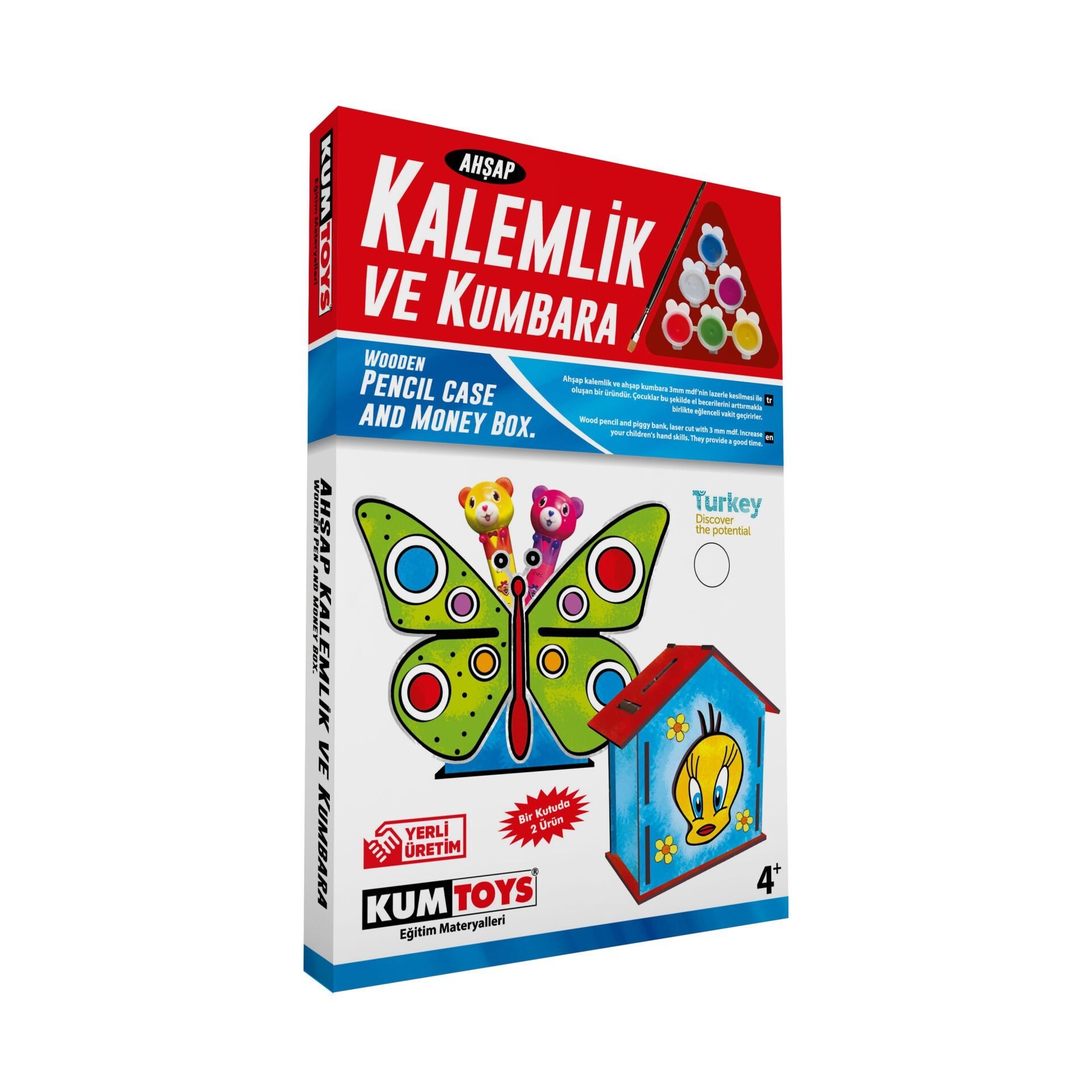 RED-KM5304 KUMTOYS AHSAP KALEMLIK VE  24